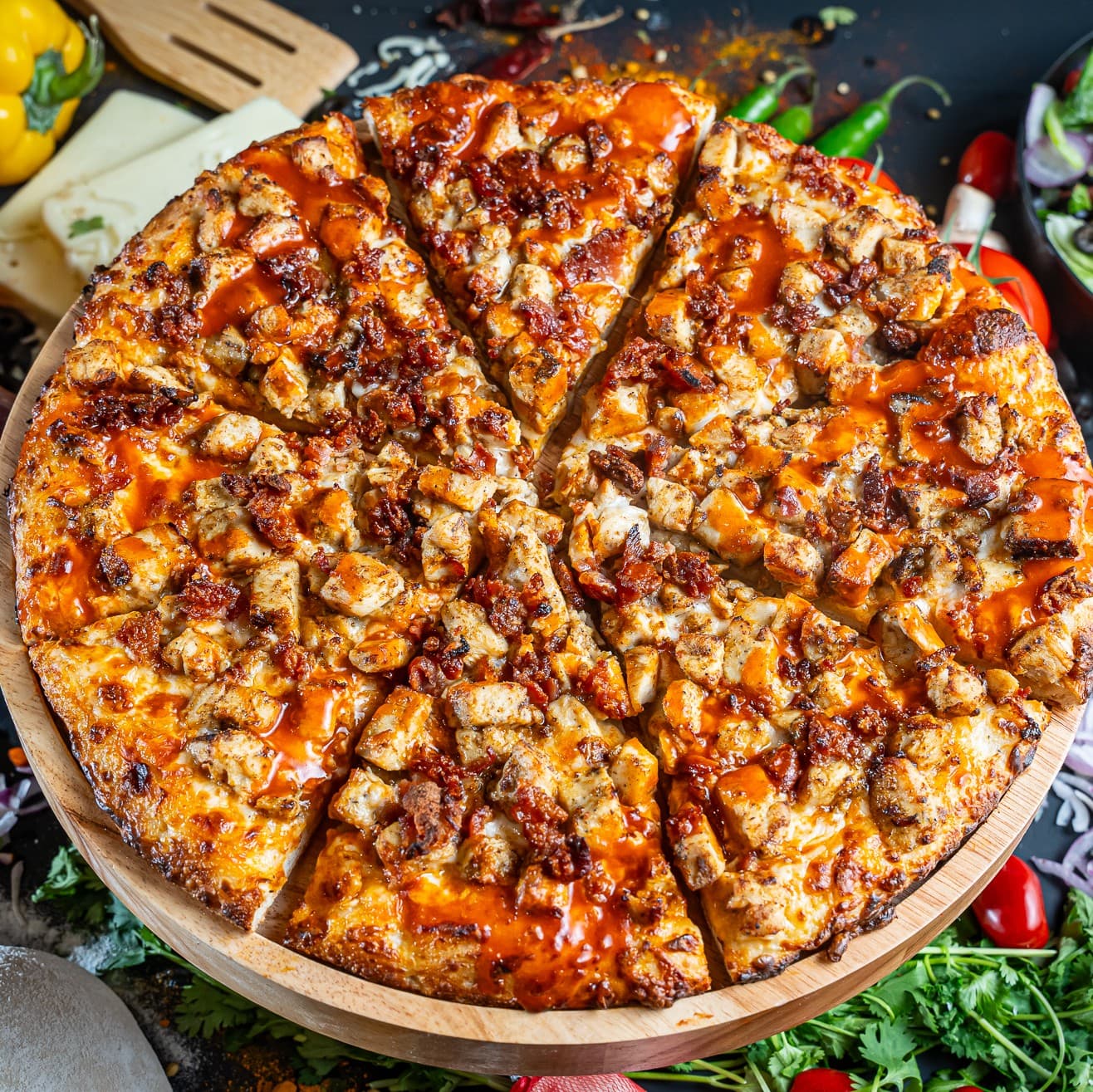 Malhis Buffalo Ranch Chicken Pizza