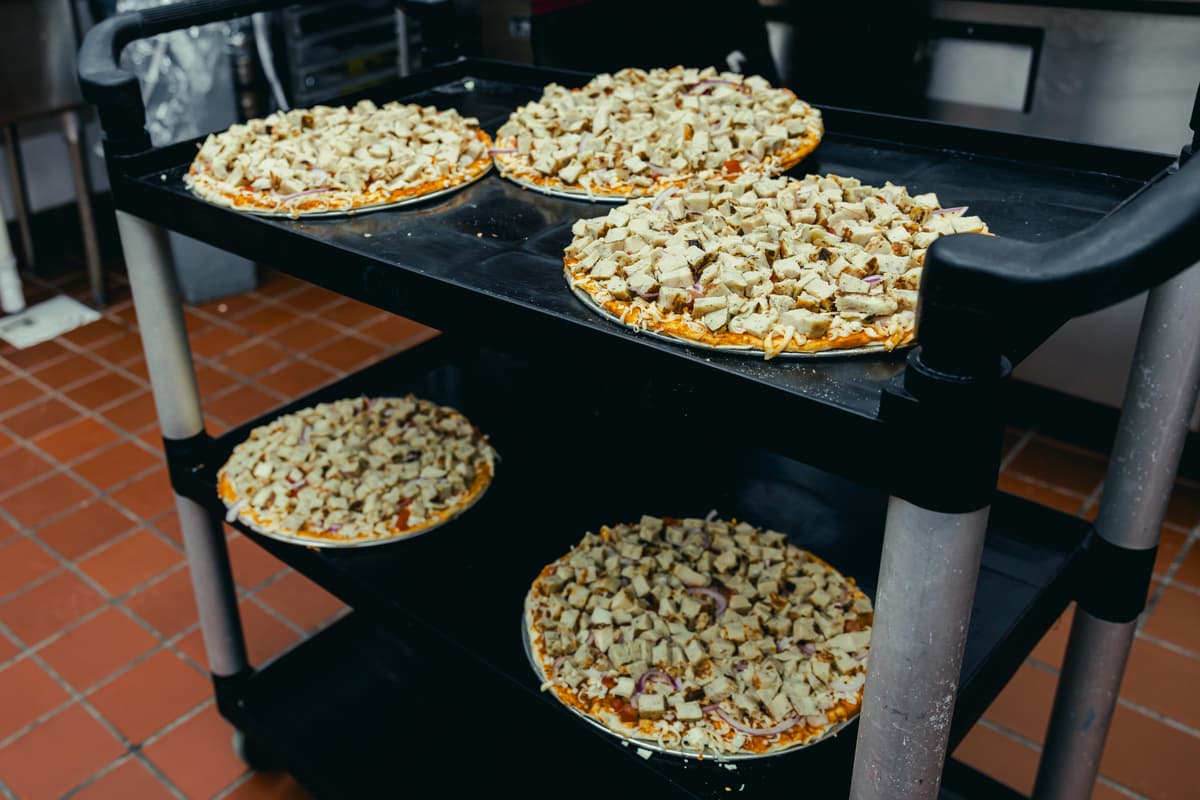 Curry Pizza corporate catering setup